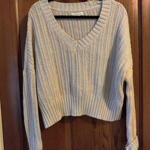 Aeropostale Cream V-Neck Sweater